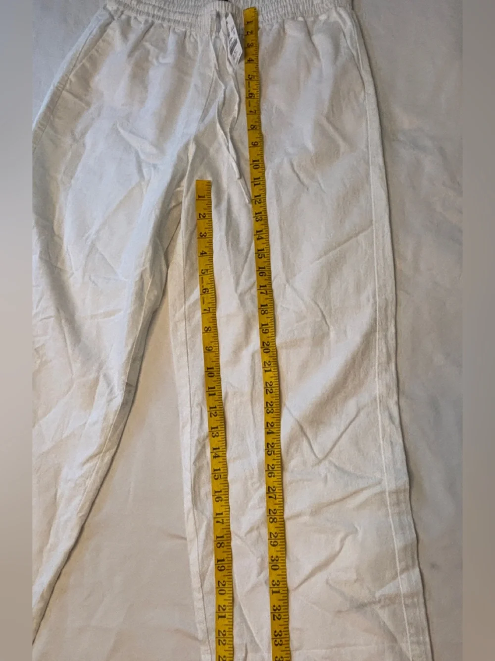 J.Crew White Linen Cotton Pull-On Wide Leg Pants 8P NWT